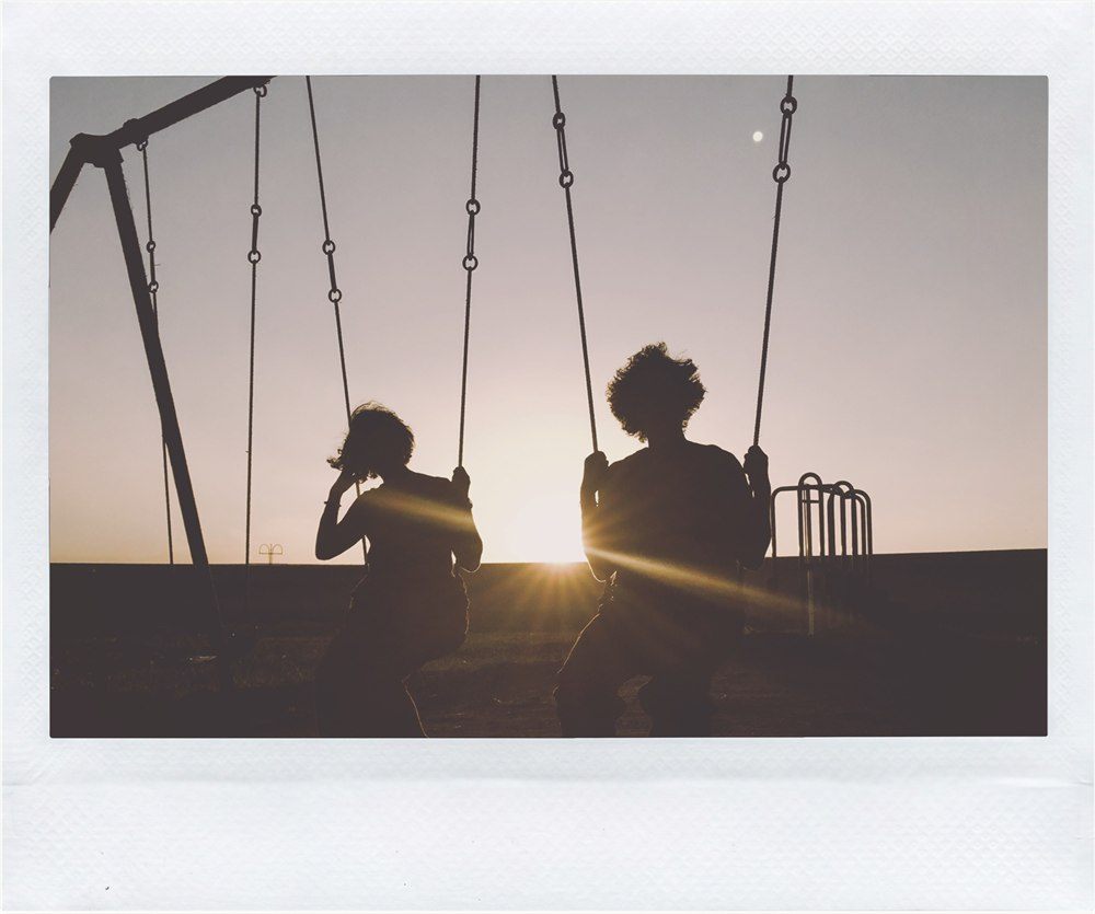 A photo composited as a wide instant-film print