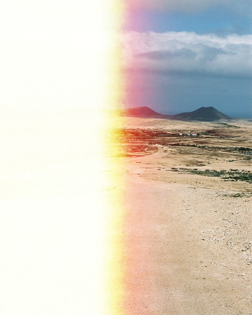 The same photo with a frame burn, its left side blown out to white by stray light